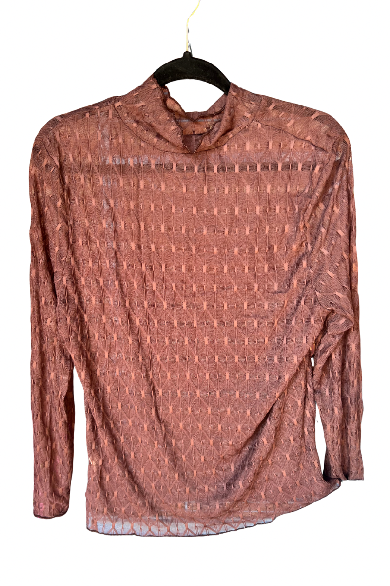 Chocolate Brown Mesh Top
