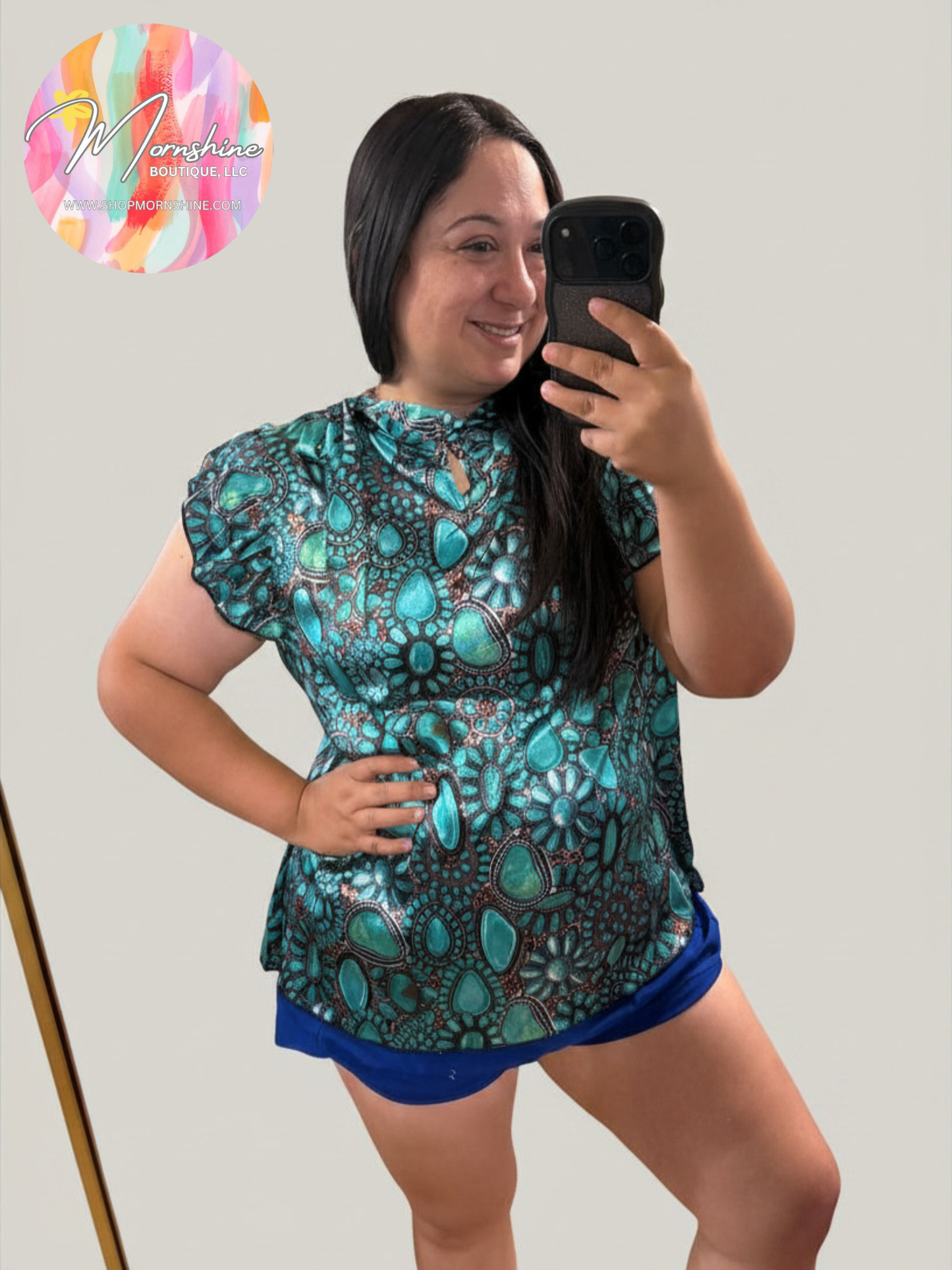 Wild Charm Turquoise Top