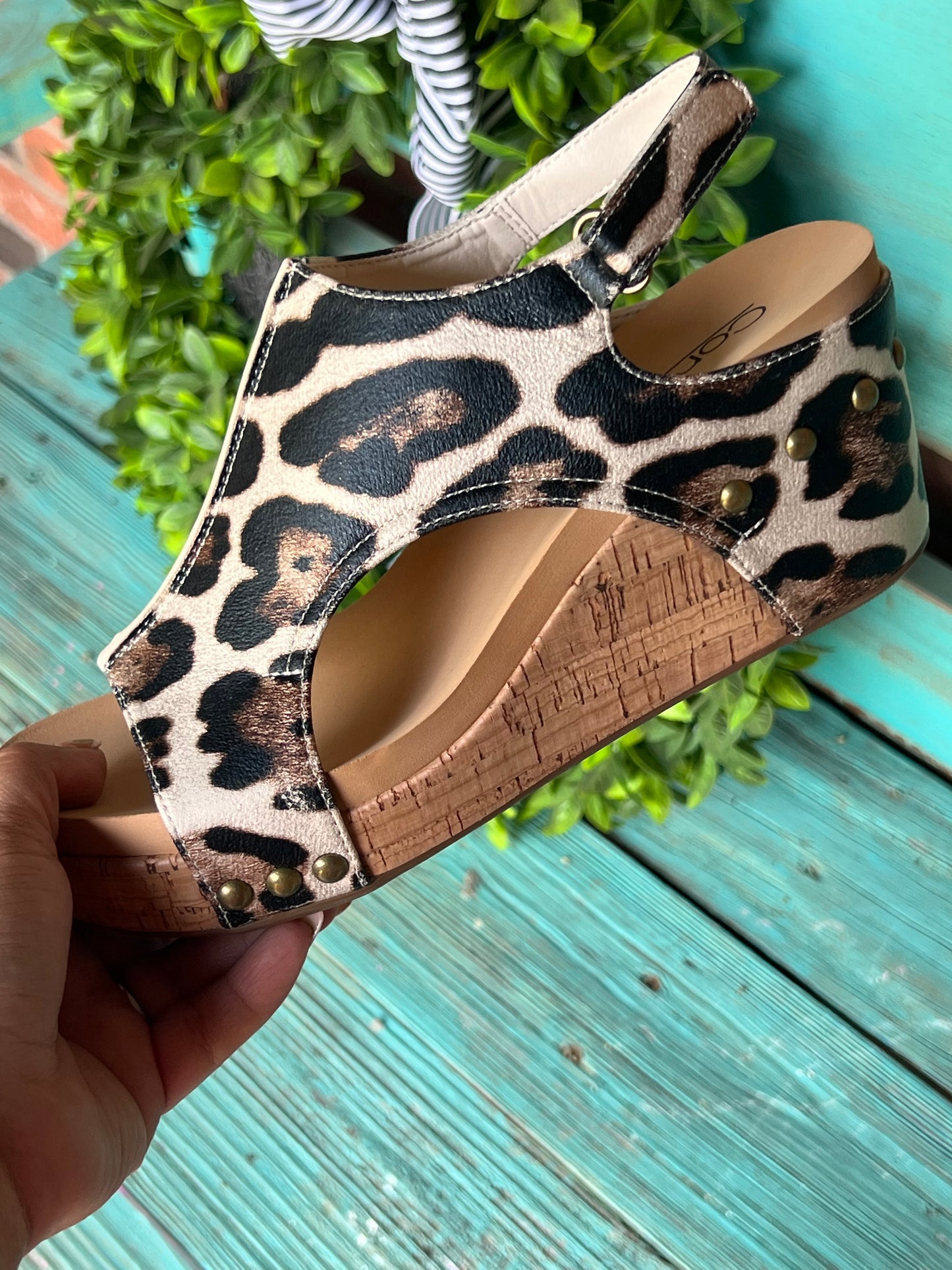 Corkys Leopard Wedge