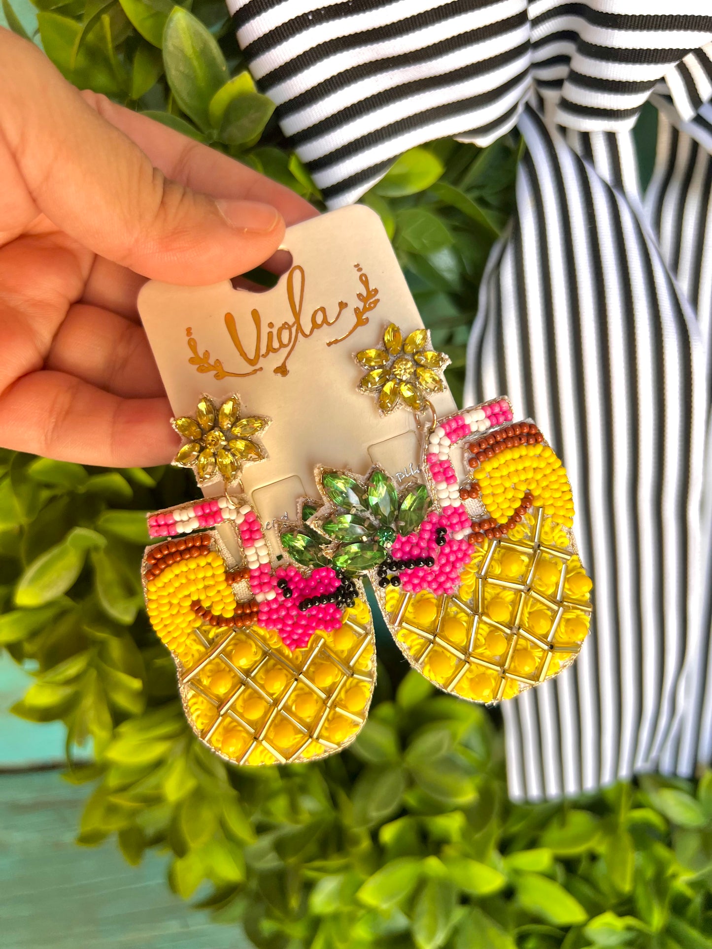 Jeweled Vacation Pineapple Earrings