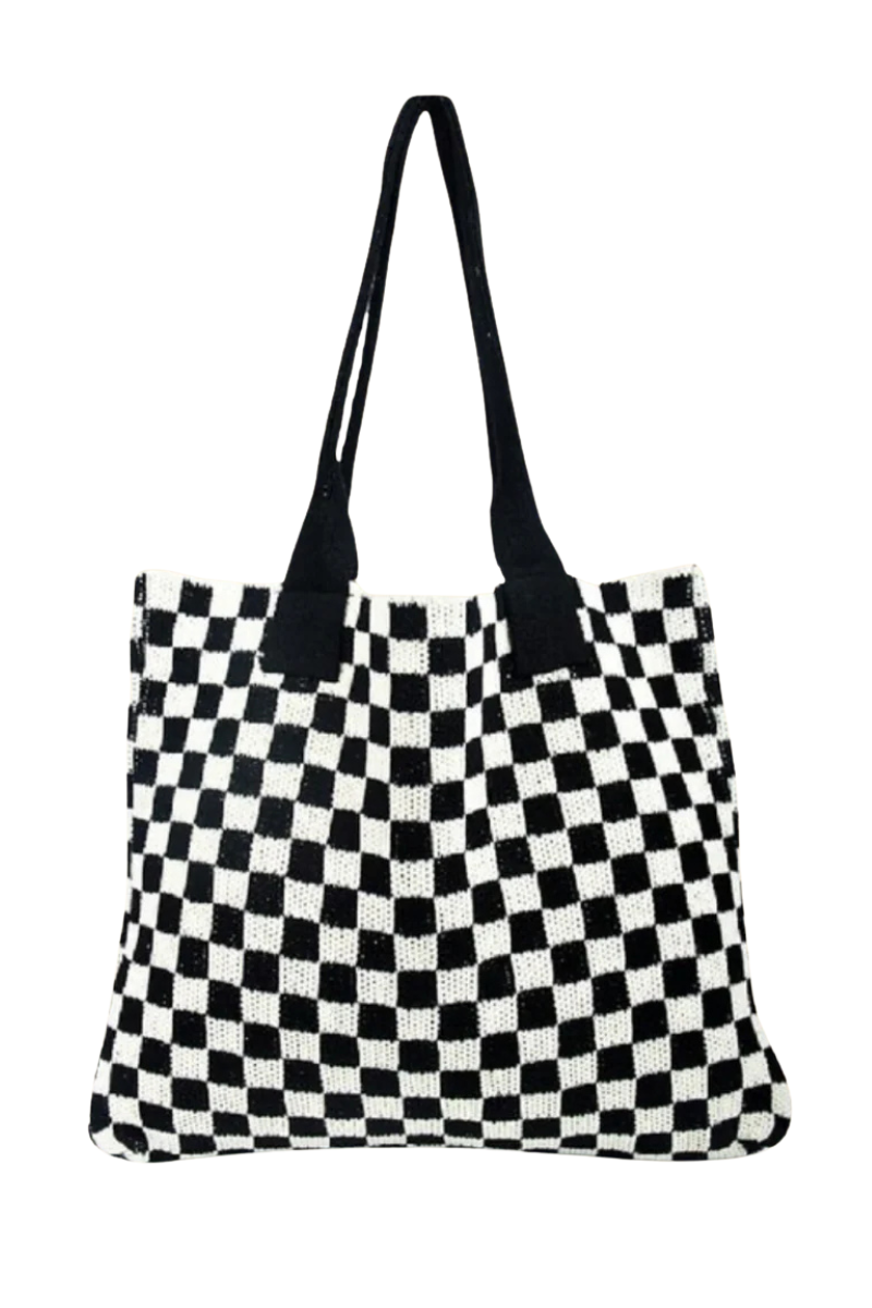 Crocheted Checkered Commuter Bag
