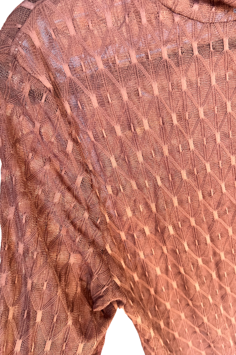 Chocolate Brown Mesh Top