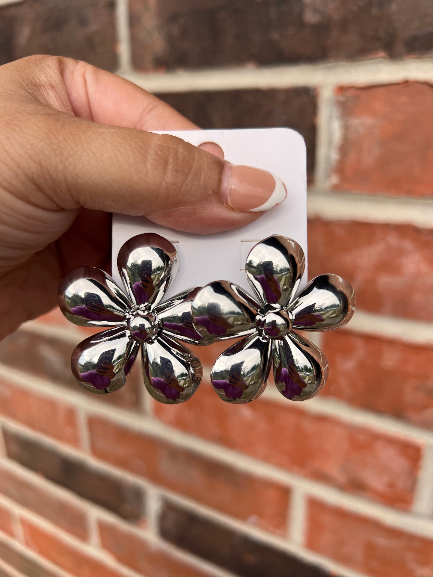 Silver Floral Studs