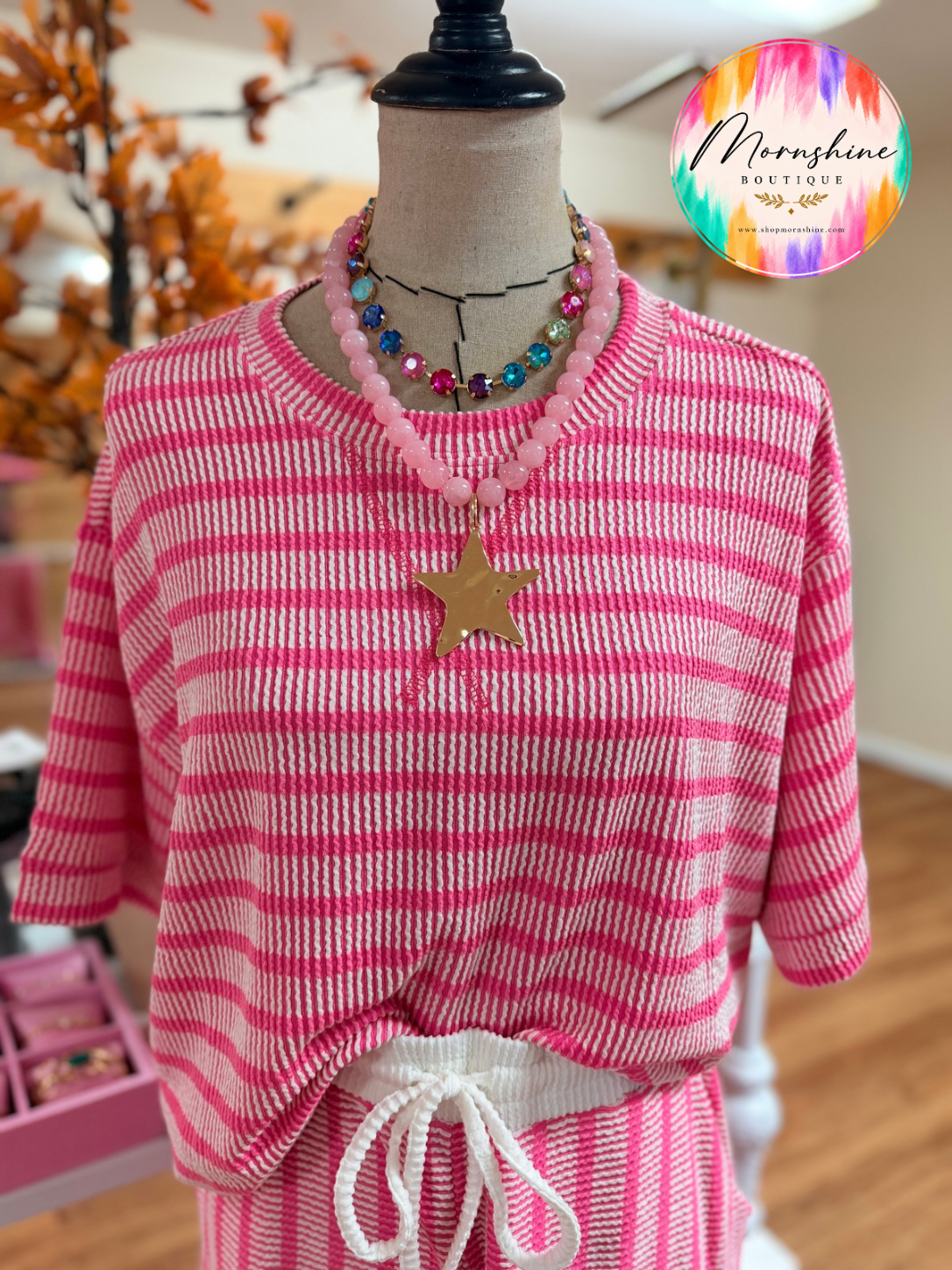 Pretty in Pink Ribbed Lounge Set