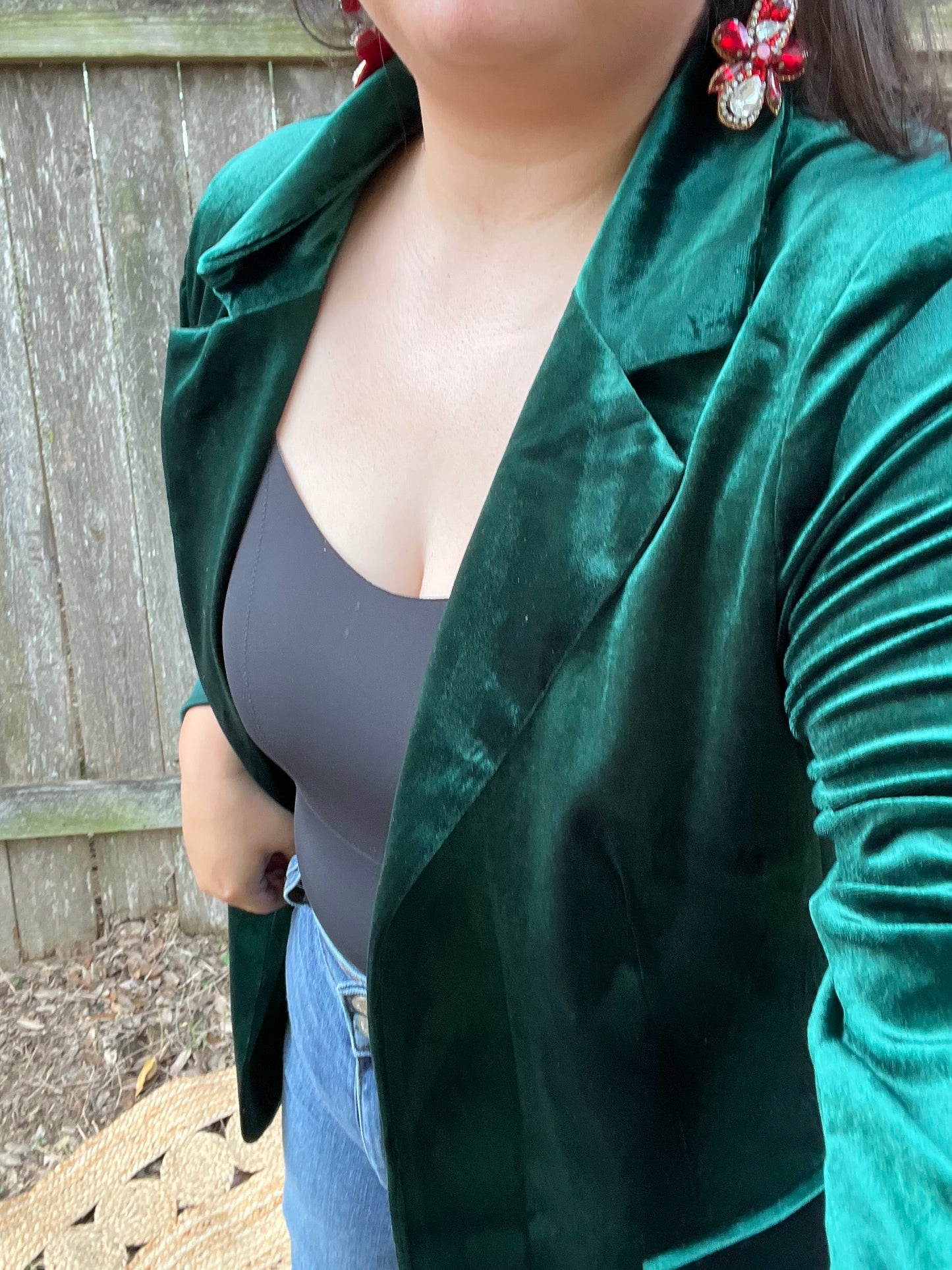 Emerald Velvet Blazer