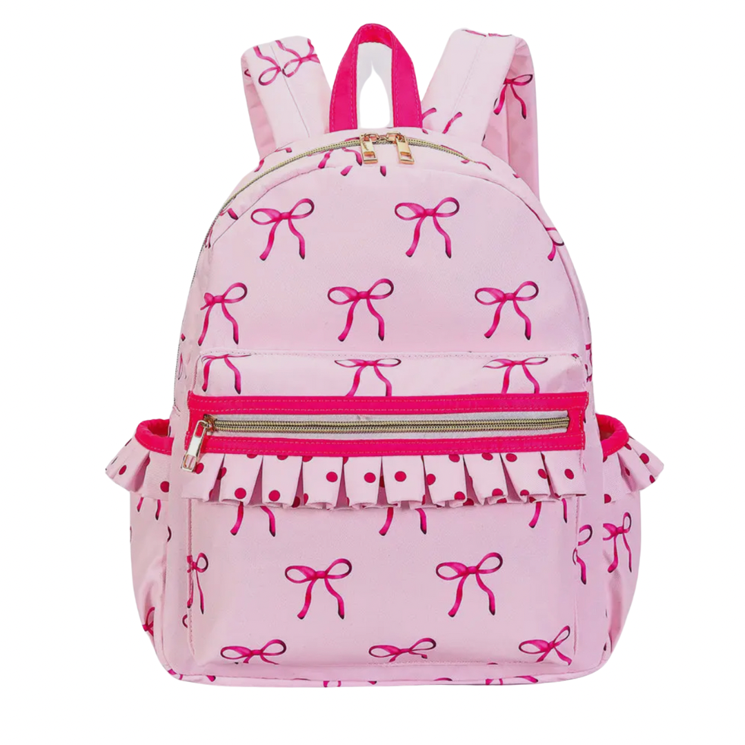 Pink bow backpack shop