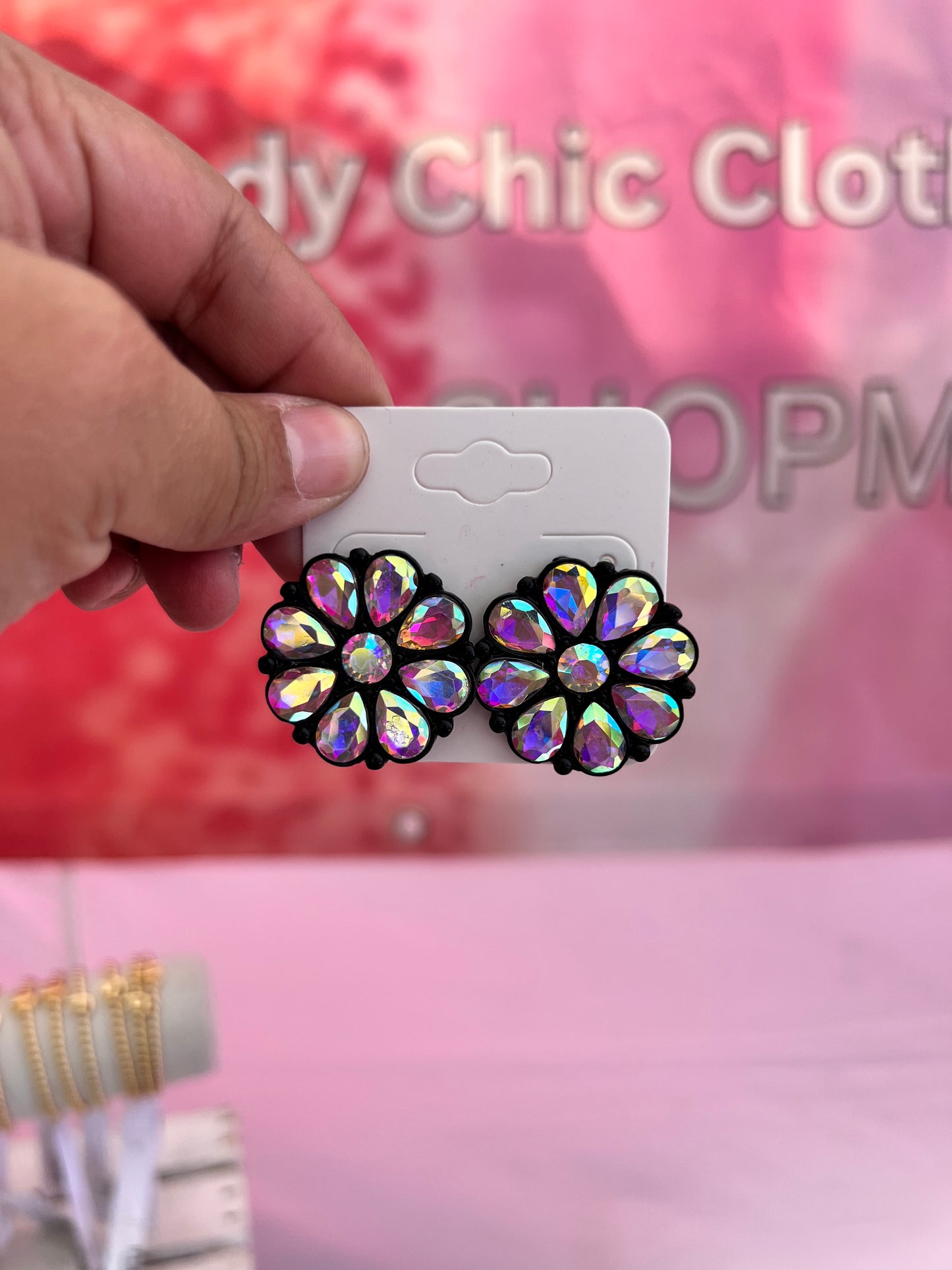 Andrea Round AB Rhinestone Studs