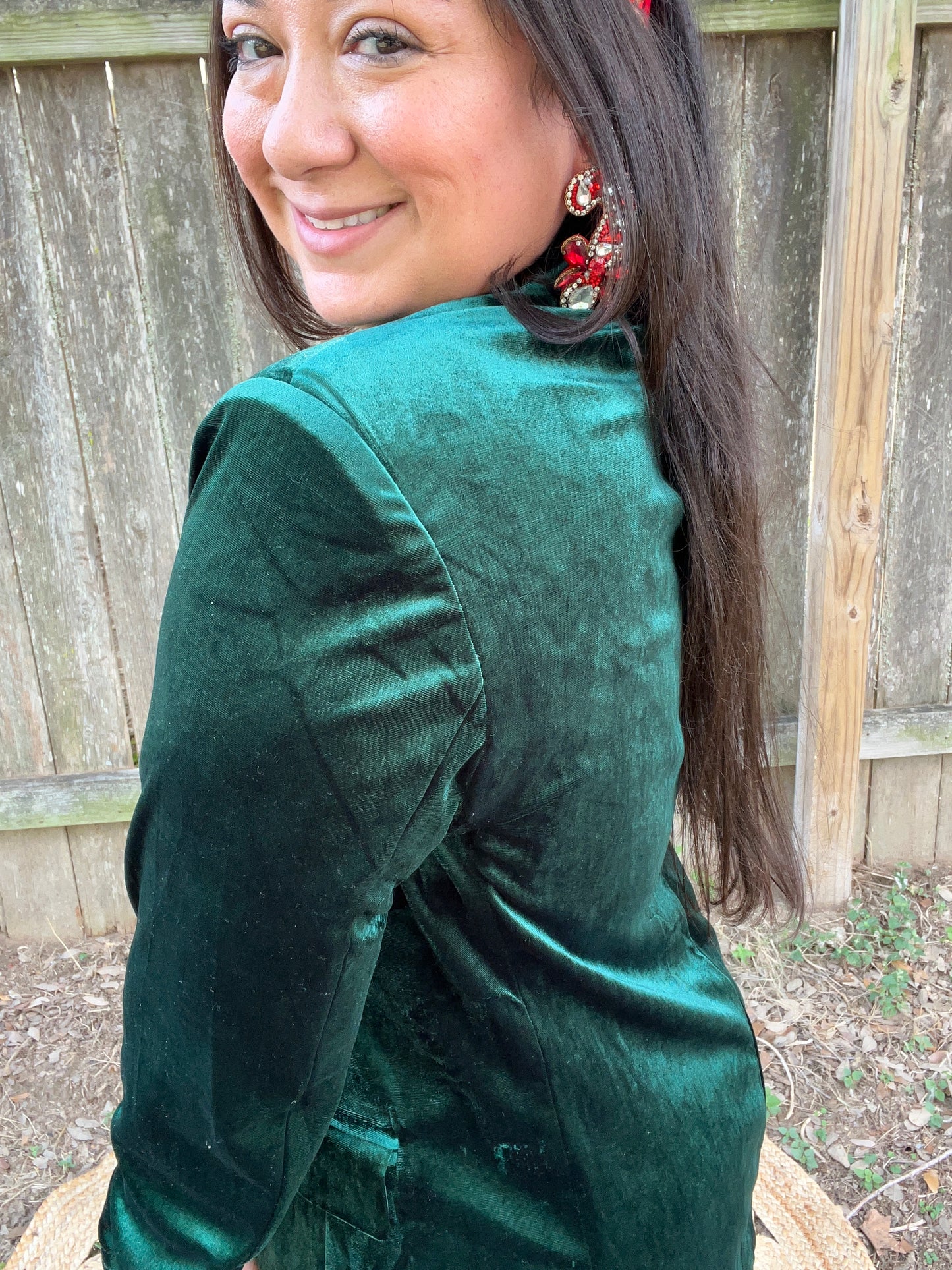 Emerald Velvet Blazer