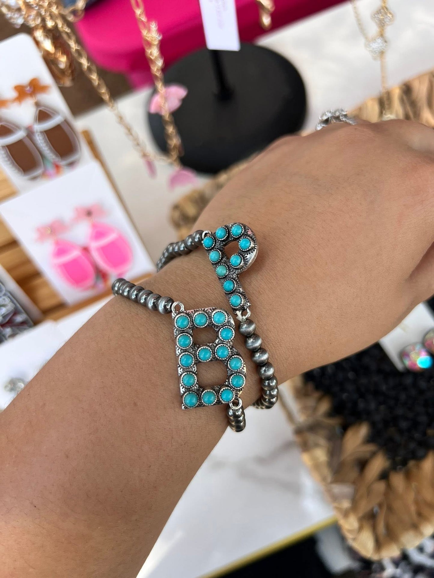 Turquoise Initial Bracelet