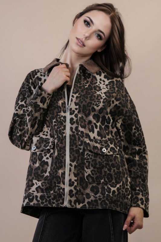 Leopard Twill Jacket