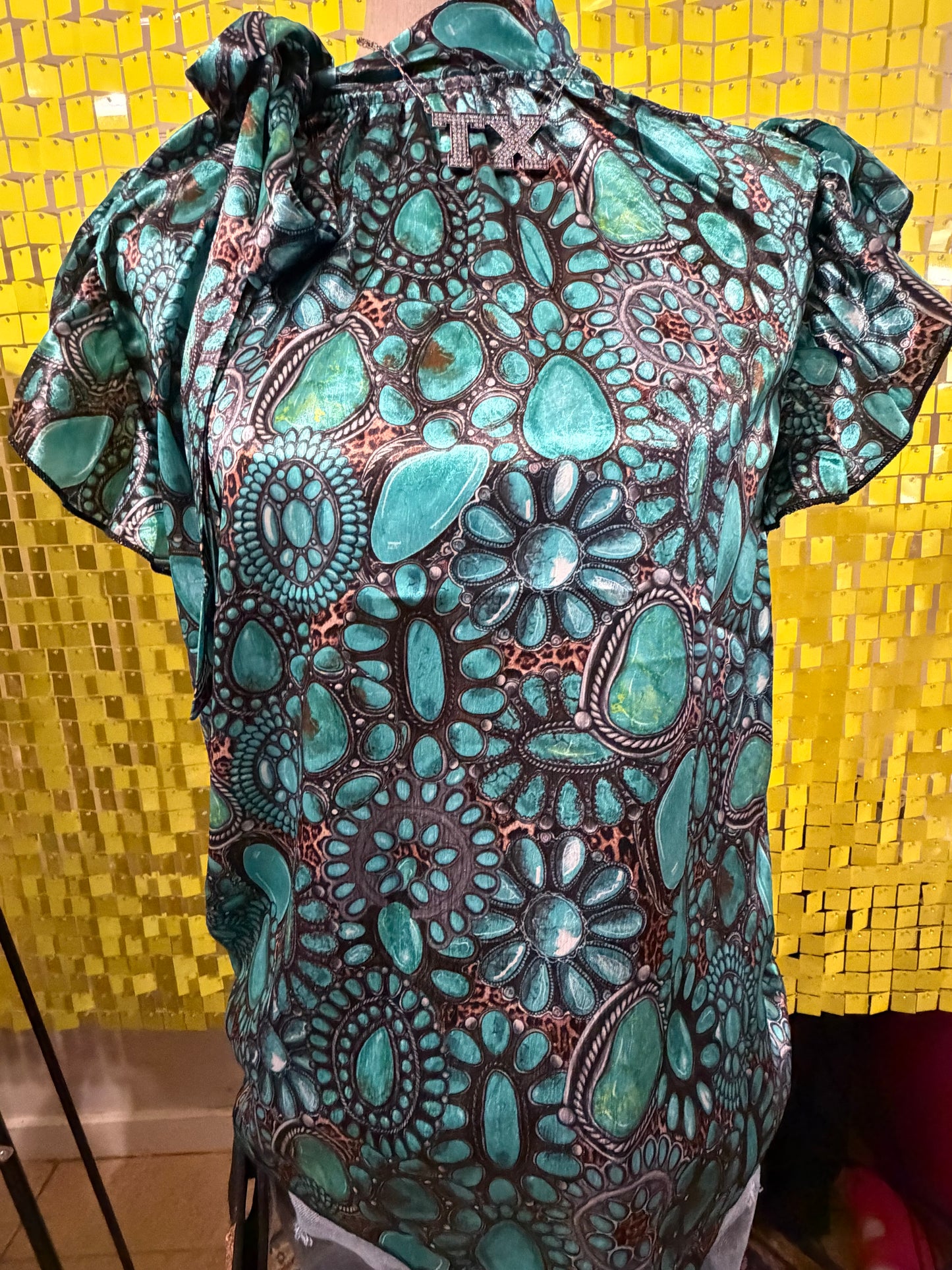 Wild Charm Turquoise Top