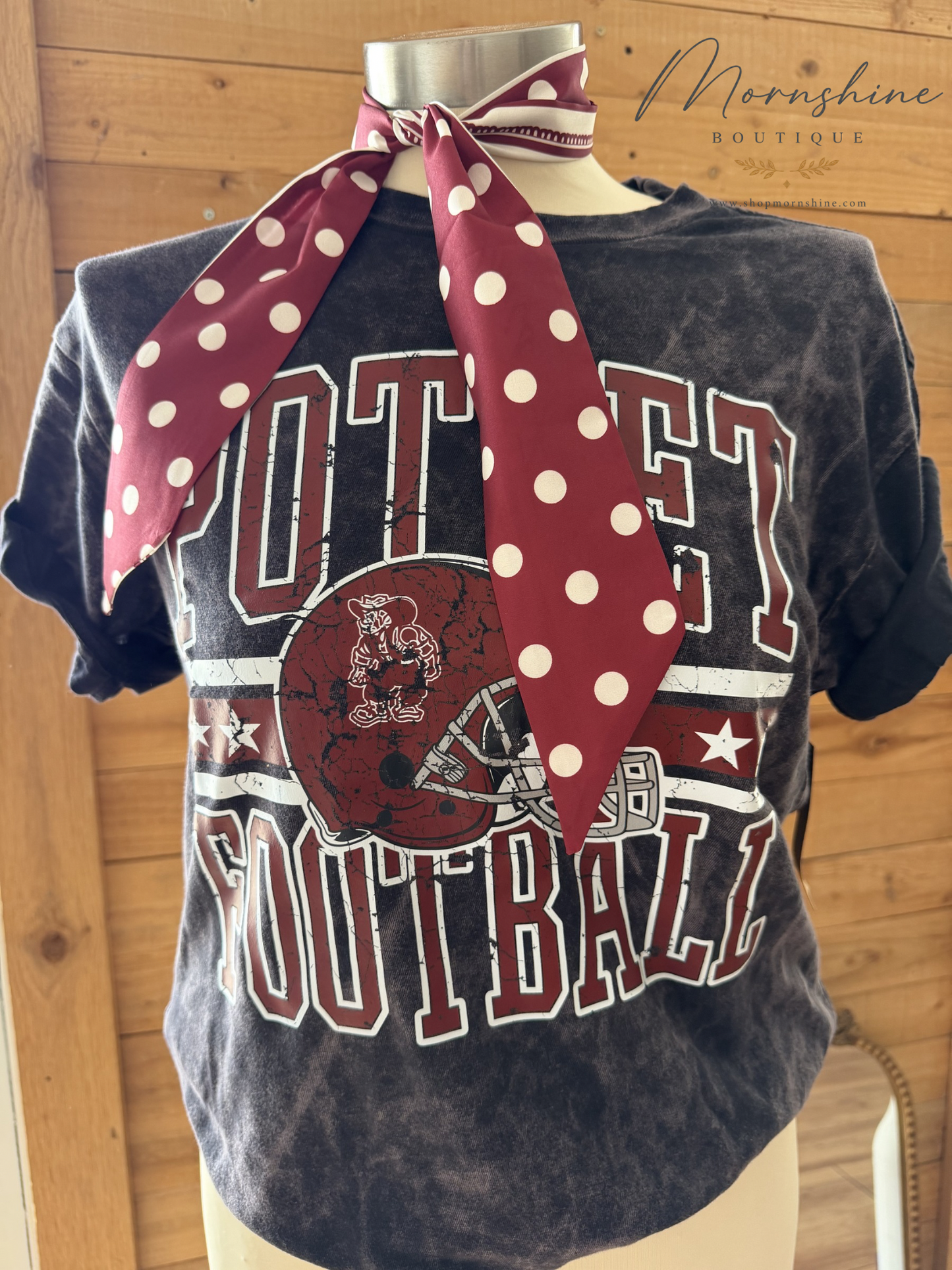 Poteet Football Acid Wash Tee
