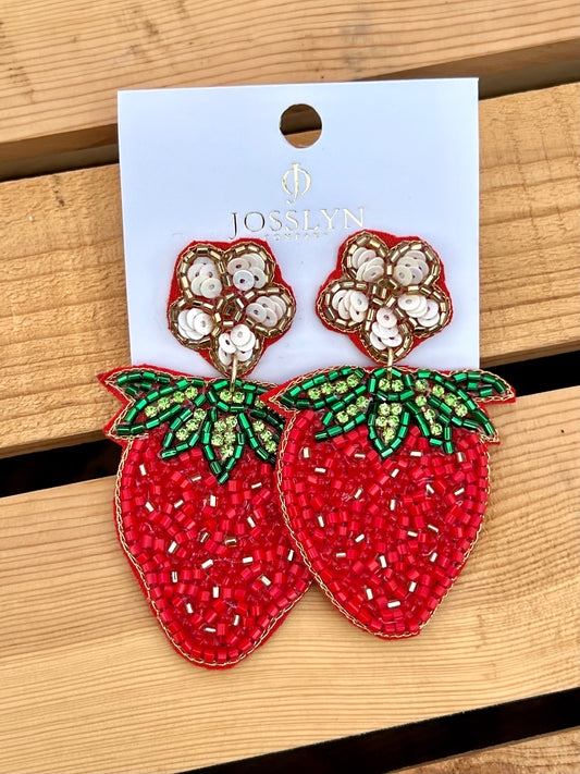 Strawberry Seed Bead Earrings