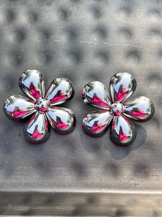 Silver Floral Studs
