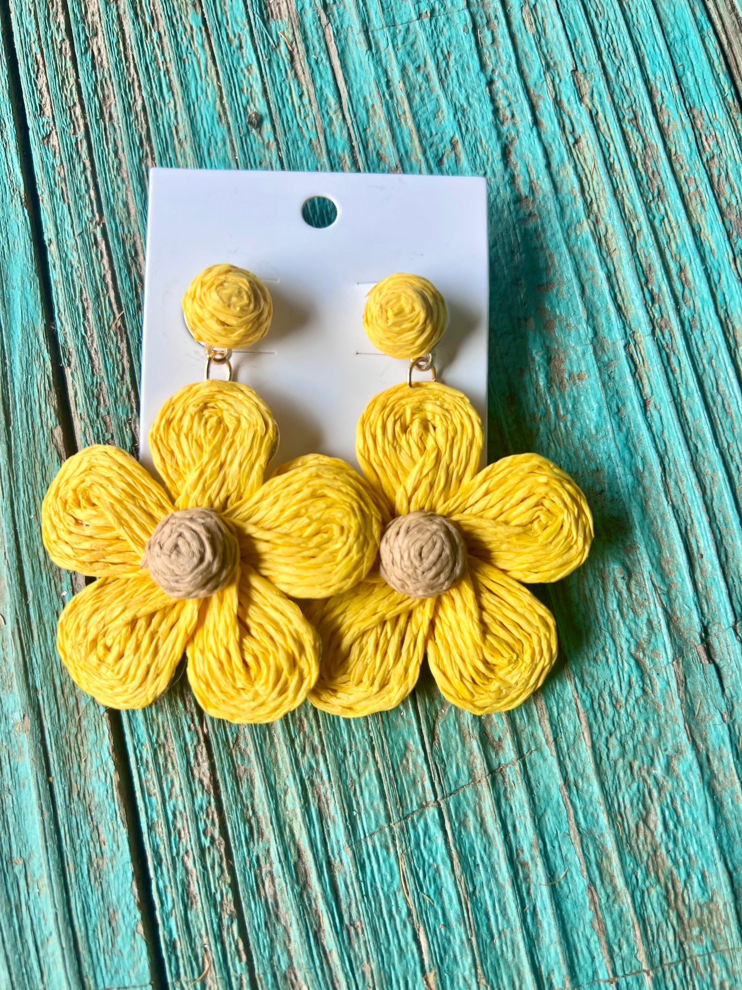 Summer Sun Yellow Flower Earrings