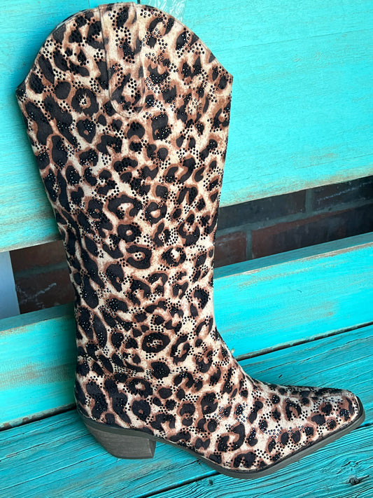 Wild About You Leopard Boot with Black Rhinestones