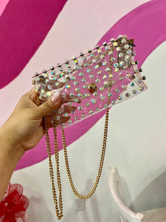 Diamond Drip Transparent AB Rhinestone Crossbody/Belt Bag
