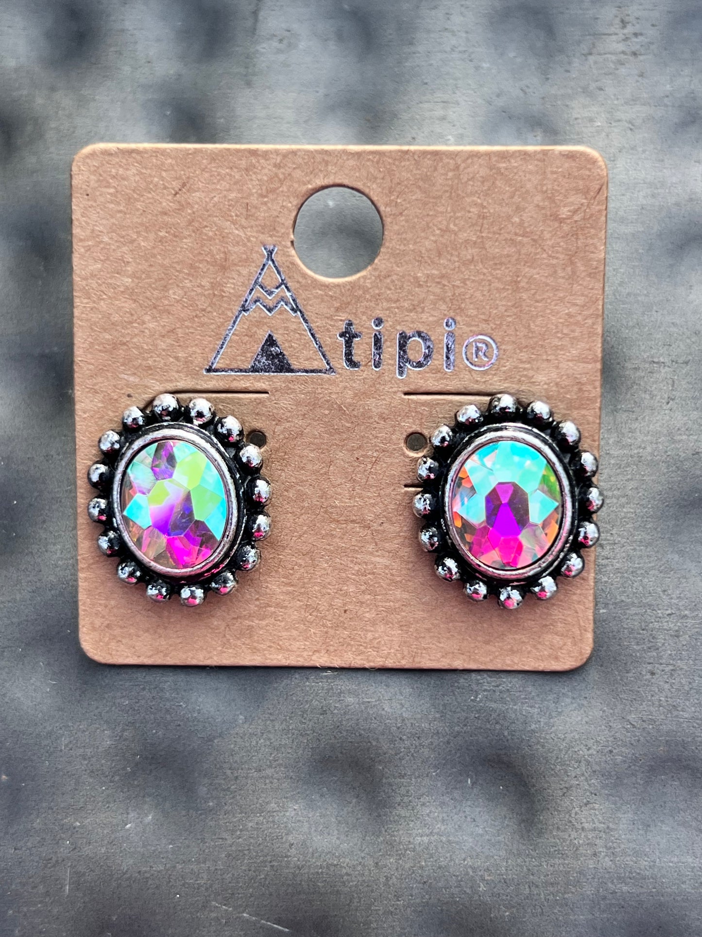 Silver AB Stud Earrings