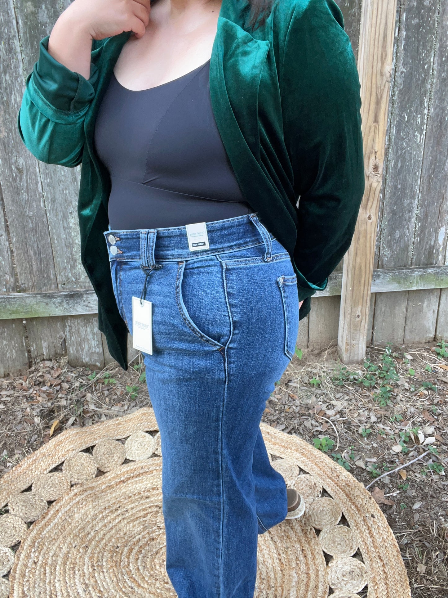Double Button Wide Leg Judy Blue Jeans