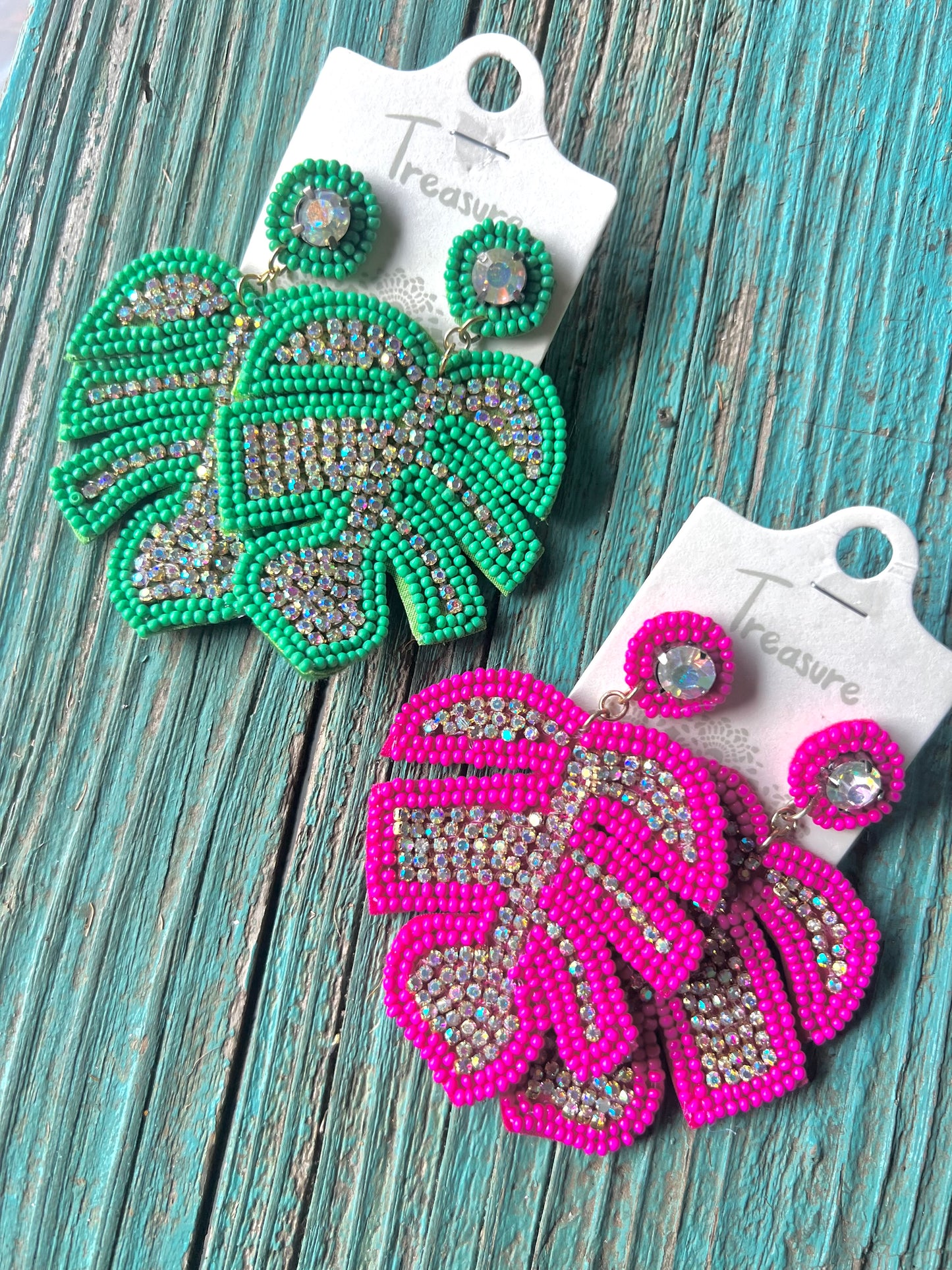 Summer Bling Leaf Earrings