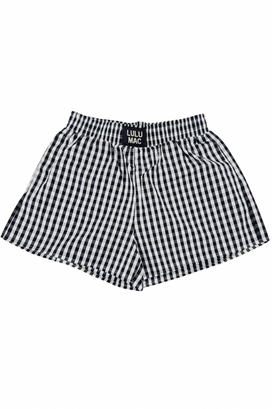 Lulu Mac Gingham Short - Black and White