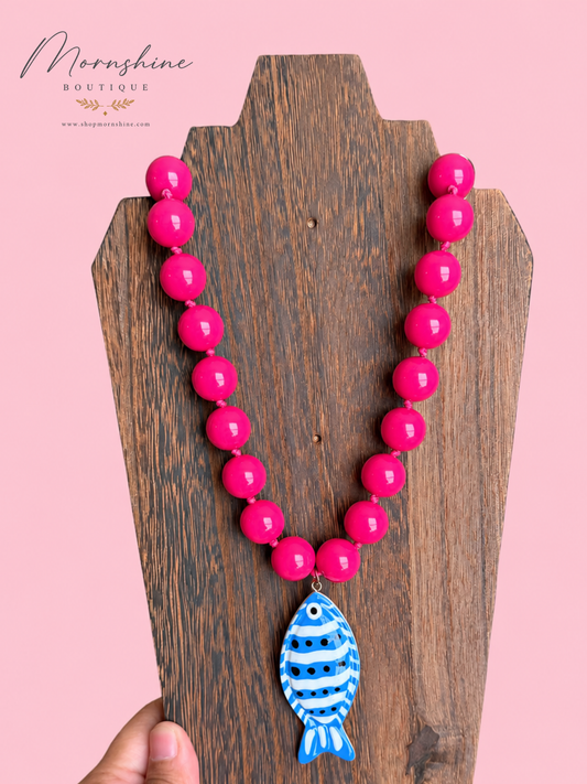 Capri Catch Necklace - Hot Pink