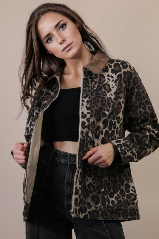 Leopard Twill Jacket