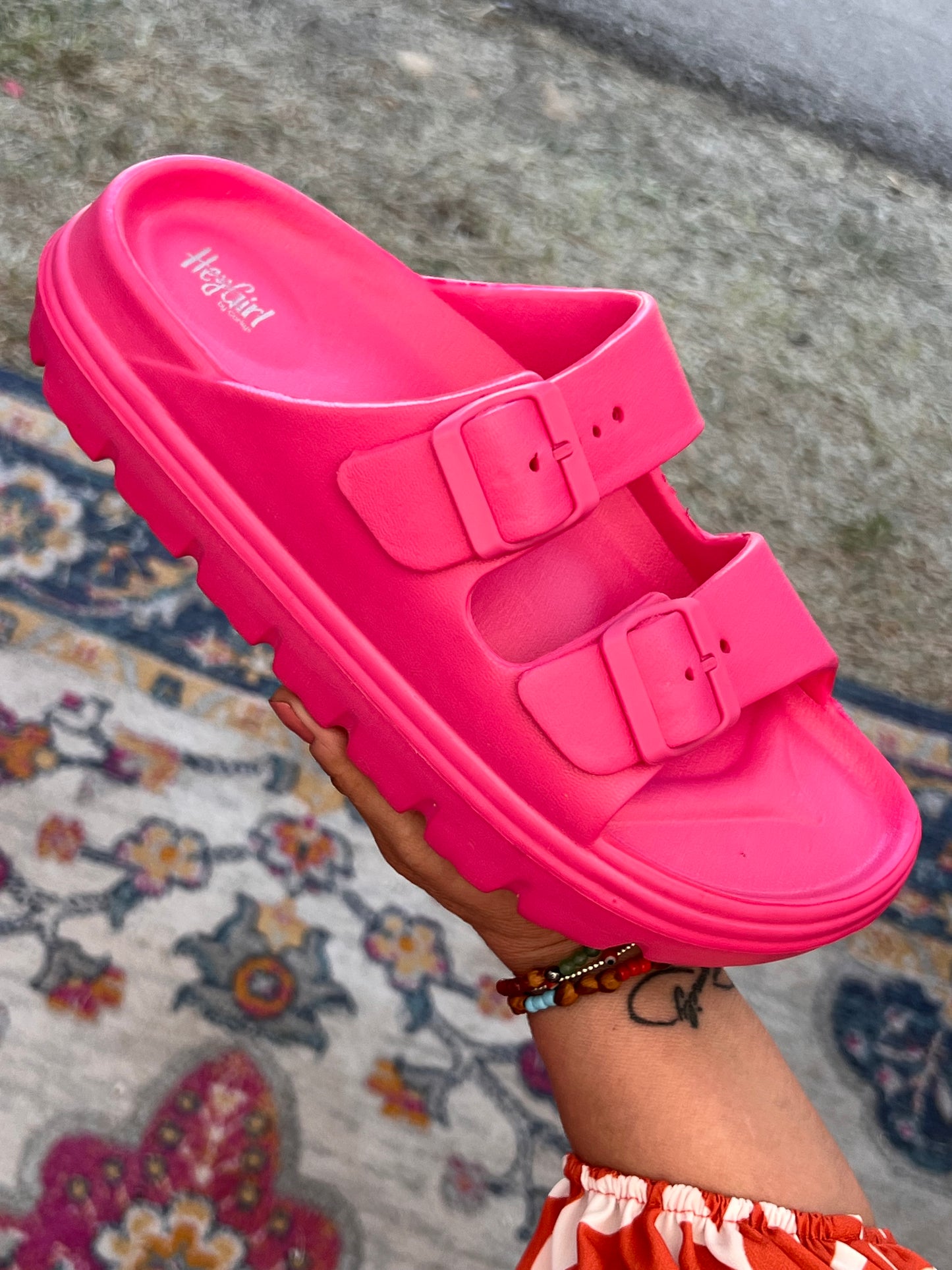 Corkys Hot Pink Cabana Shoes - **Size Down One**