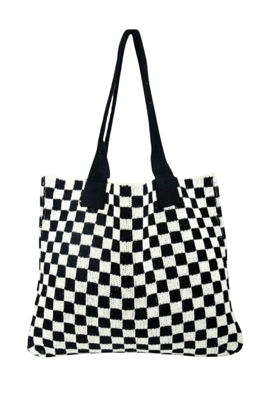 Crocheted Checkered Commuter Bag