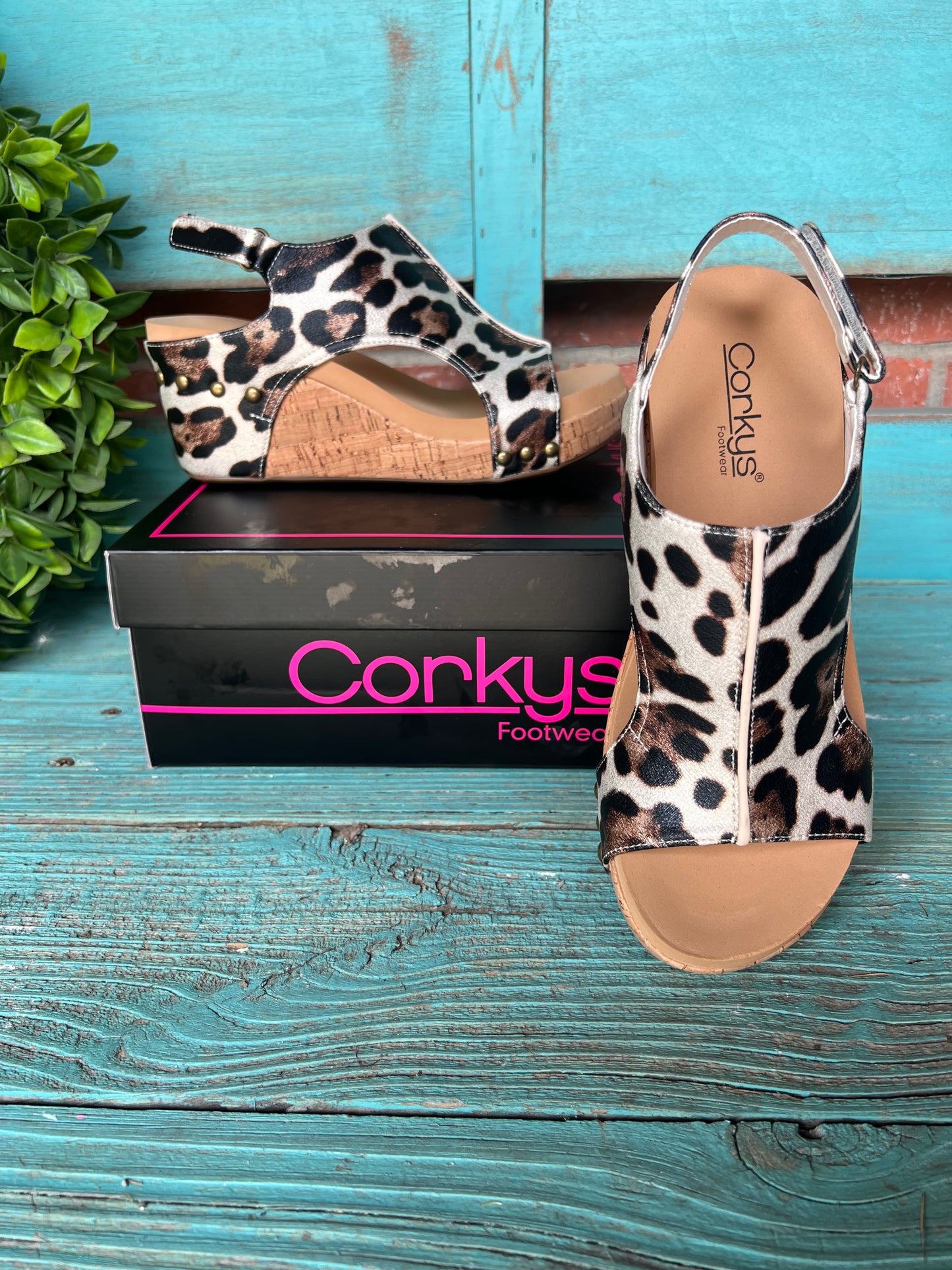 Corkys Leopard Wedge