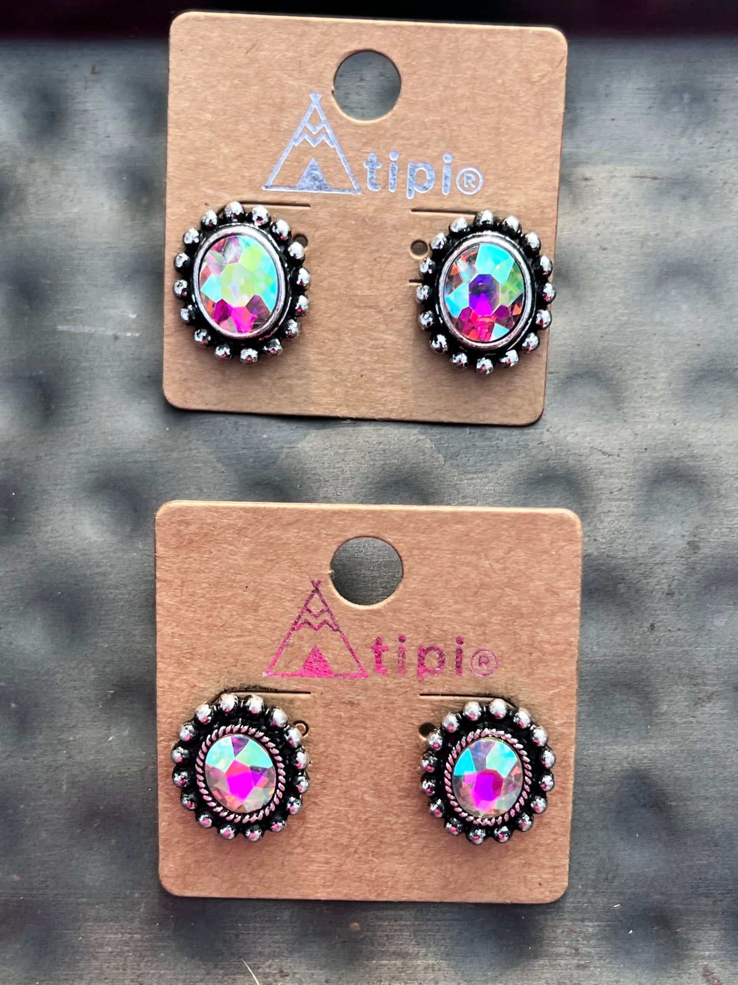 Silver AB Stud Earrings