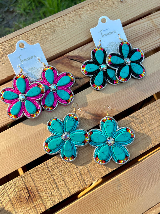 Floral Beaded Earrings