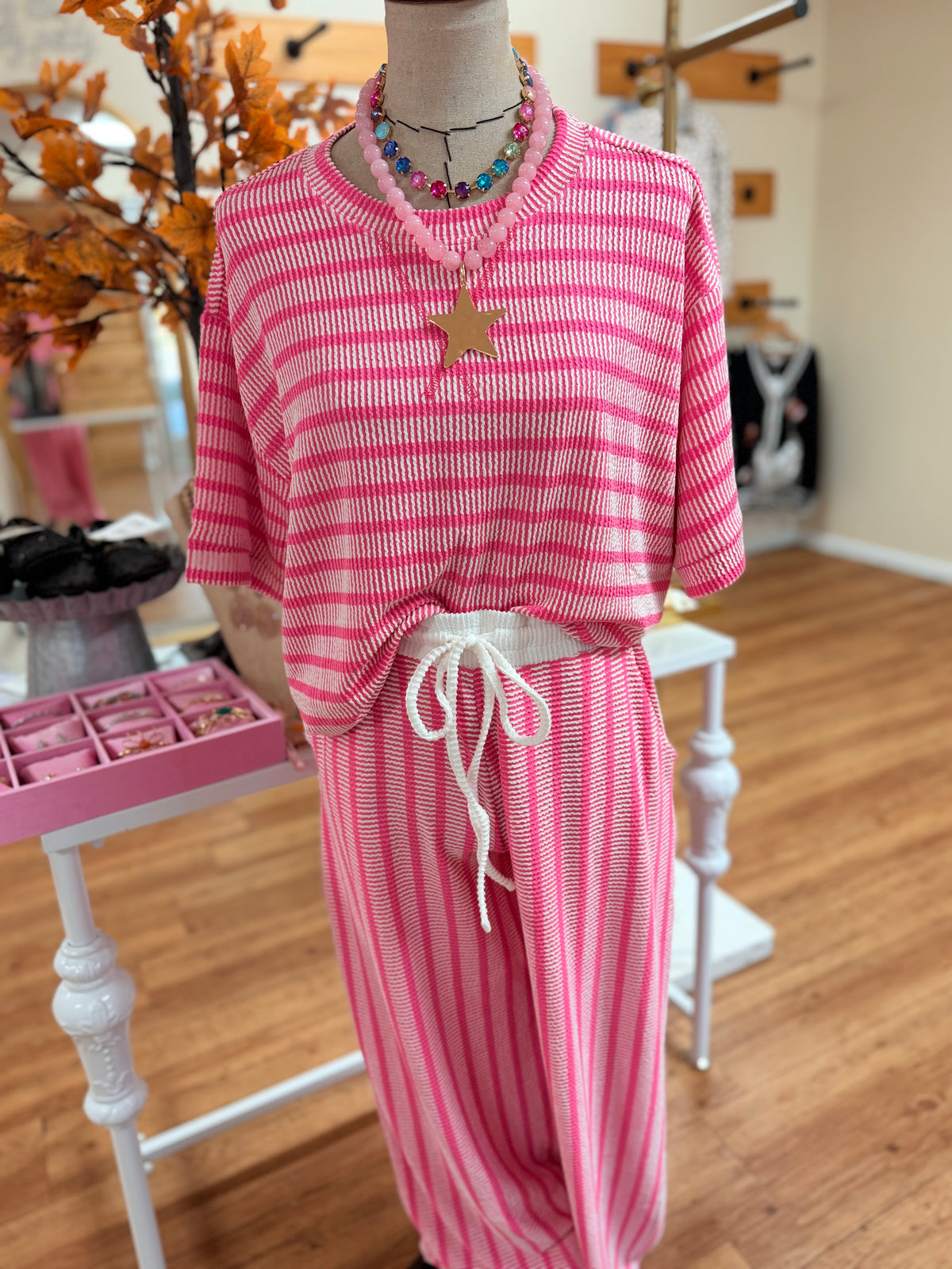 Pretty in Pink Ribbed Lounge Set