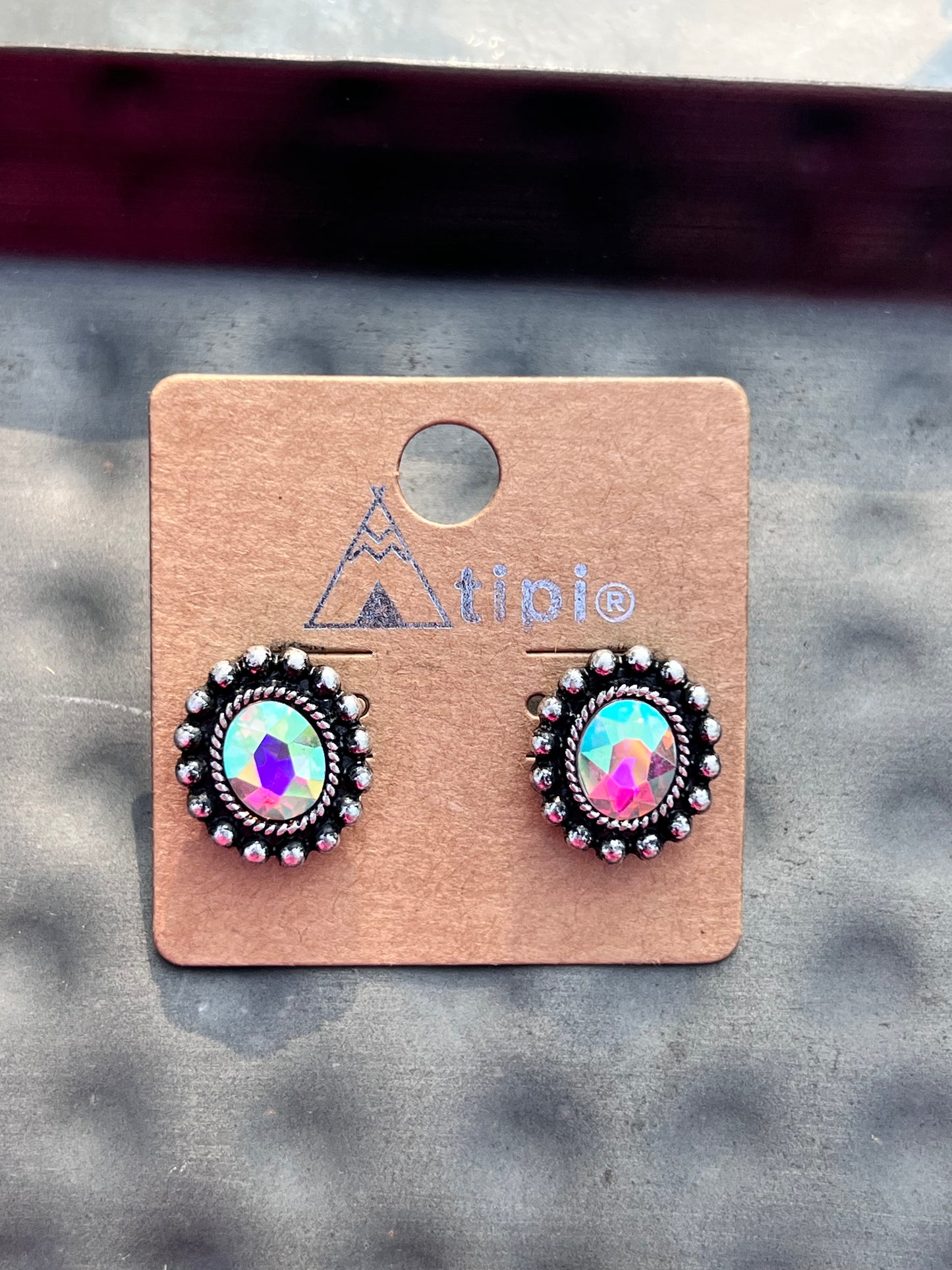Silver AB Stud Earrings