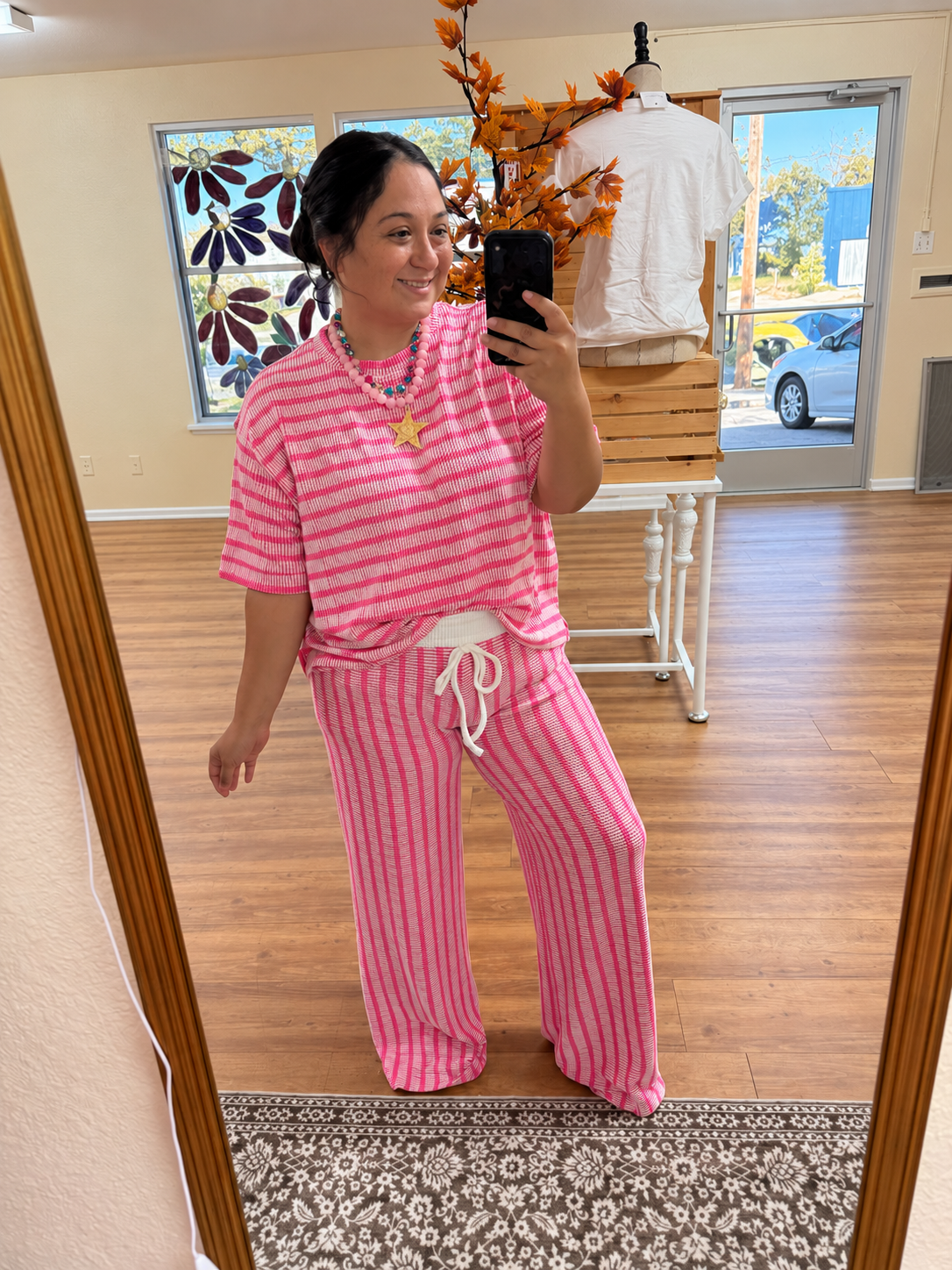 Pretty in Pink Ribbed Lounge Set