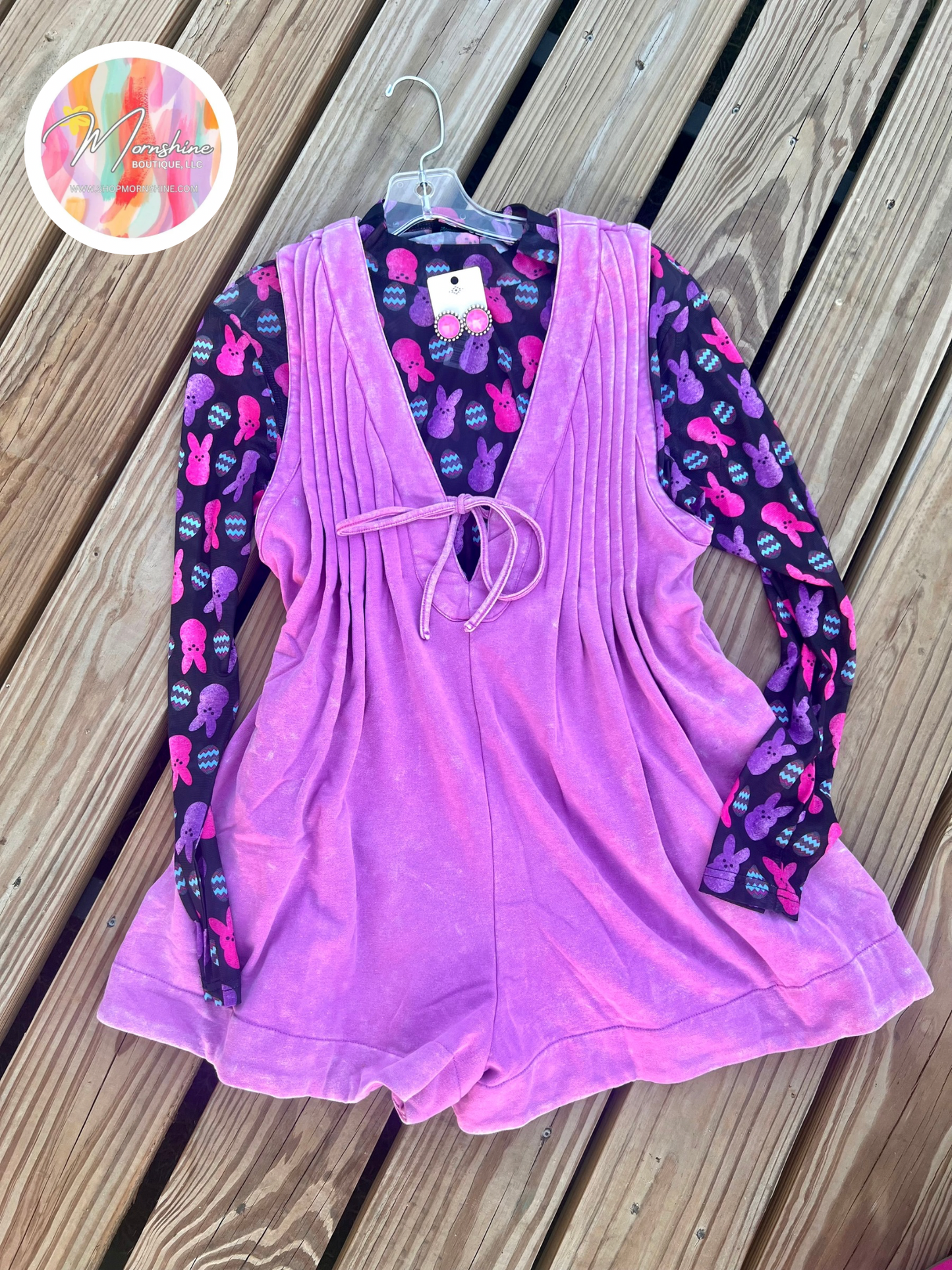 French Terry V Neck Sleeveless Romper