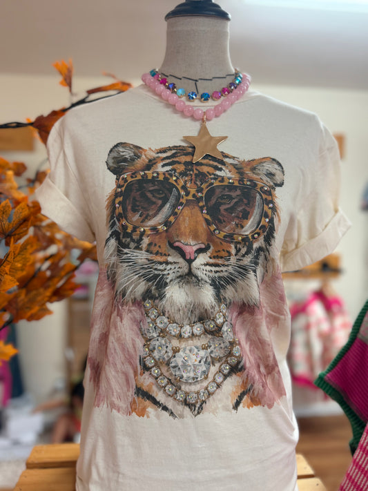 Uptown Tiger Bling Graphic Tee