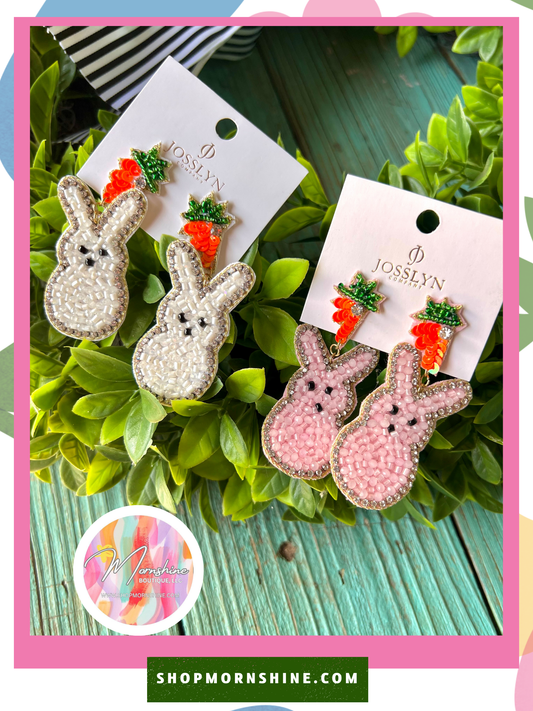 Bunny Seed Bead Earrings