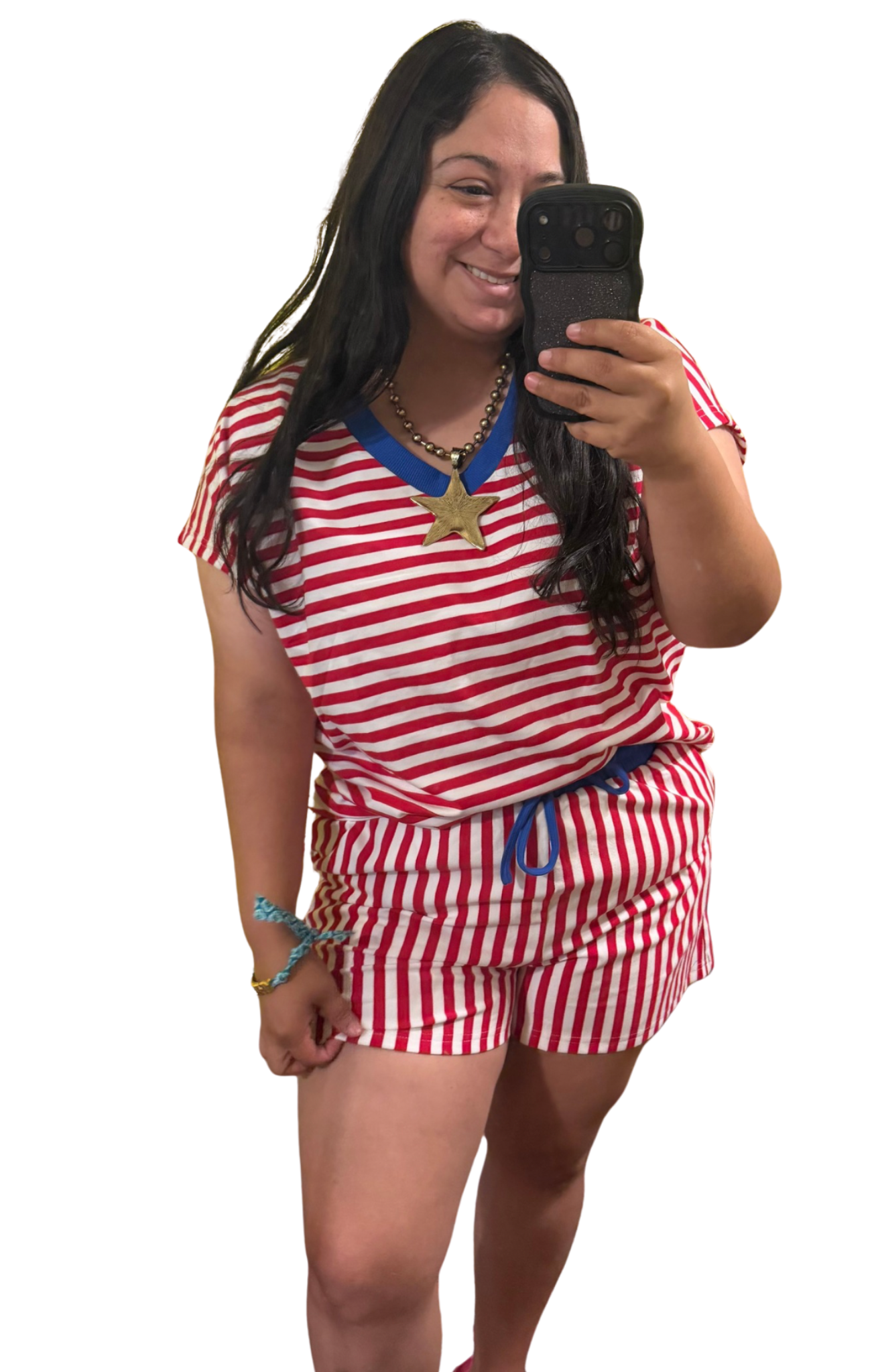Red White and Trendy Short Set
