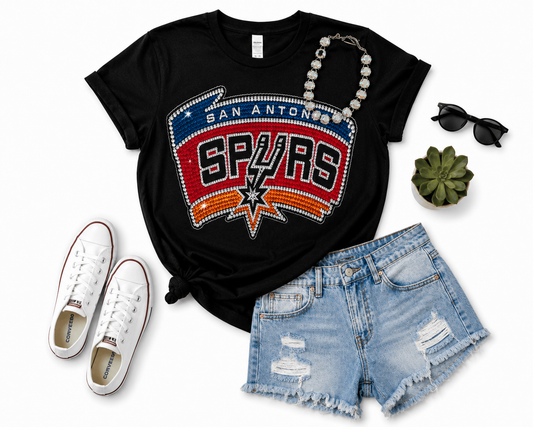 Spurs Tee - Faux Rhinestone