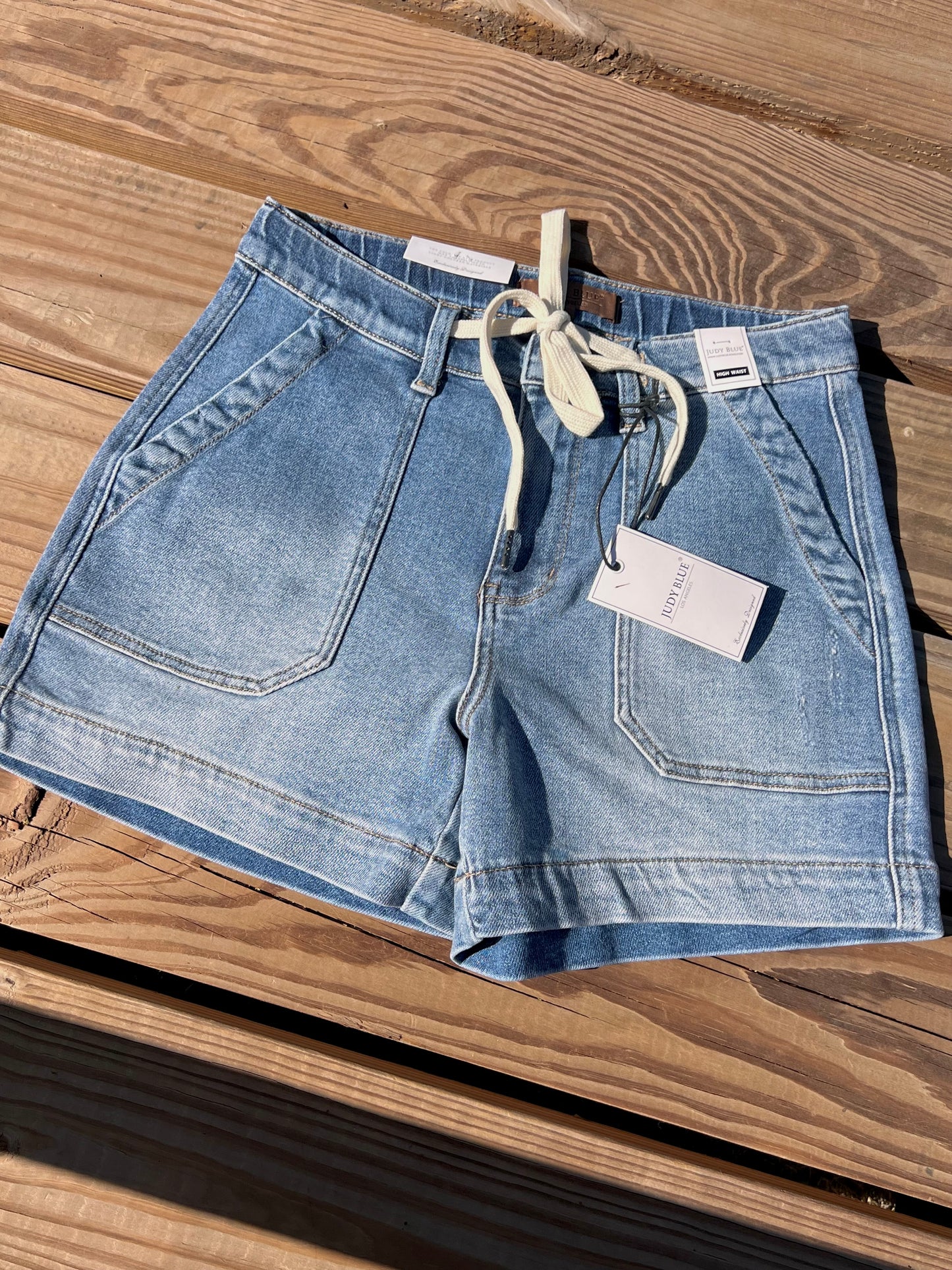 Judy Blue High Waisted Jogger Shorts - Medium Wash